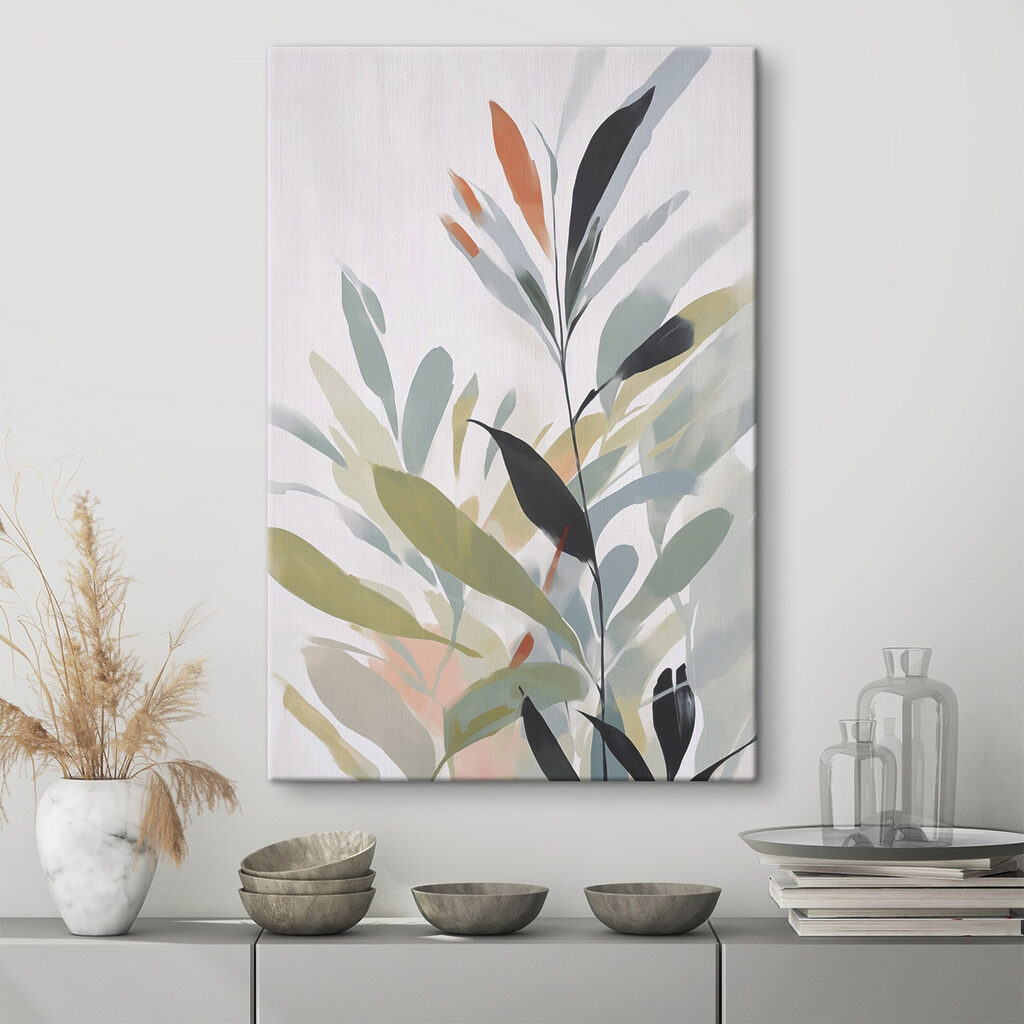 Folhas com acentos laranja — interior 1