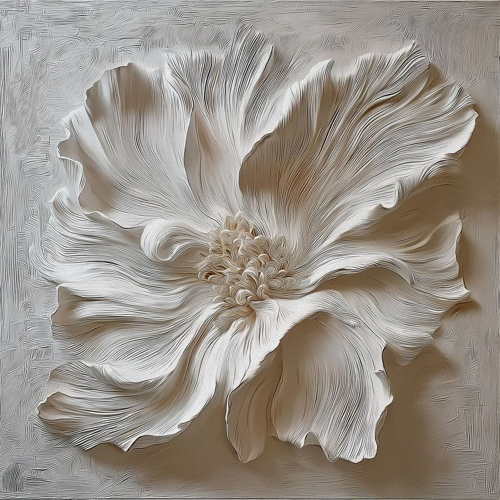 Relevo floral em gesso — design completo