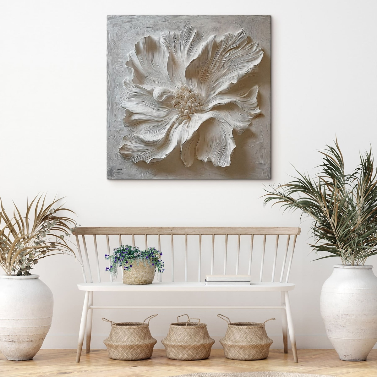 Relevo floral em gesso — interior 2