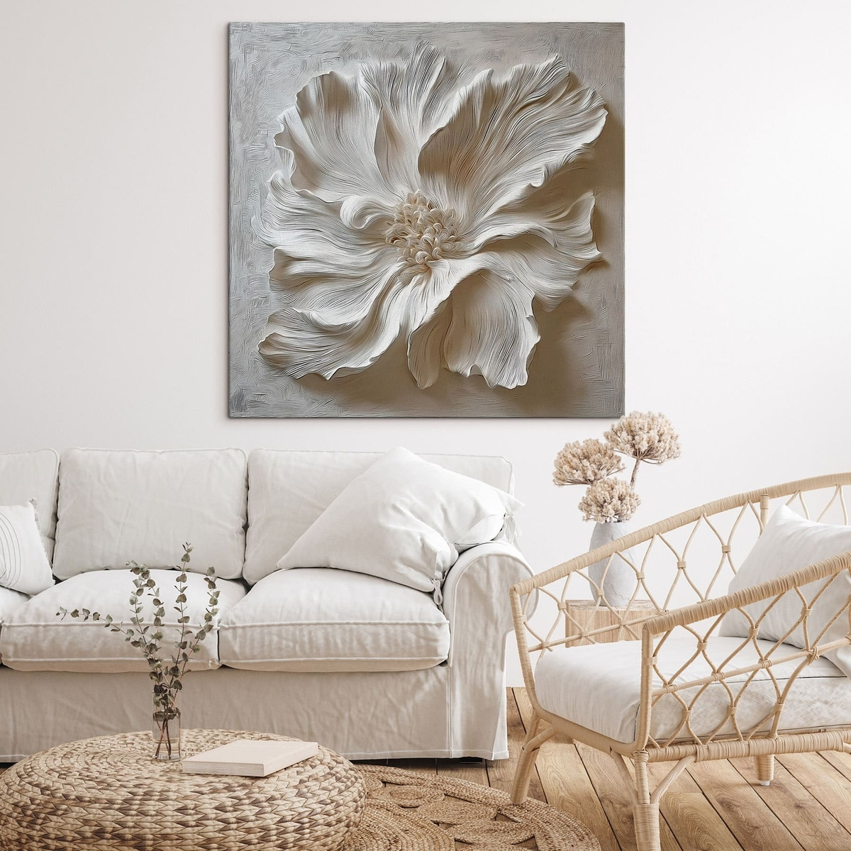 Relevo floral em gesso — interior 1