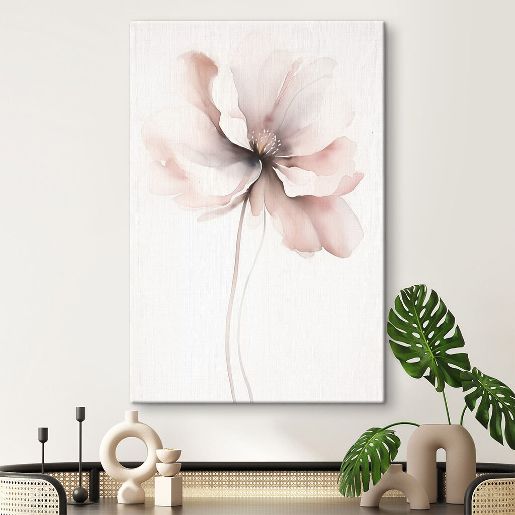 Flor rosa-pálido em haste — interior 2