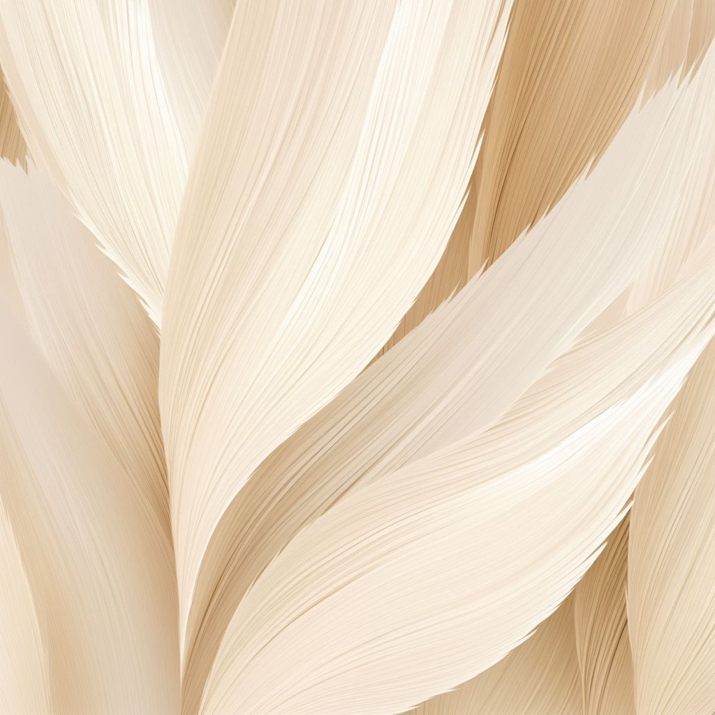 Formas plumosas em bege — design completo