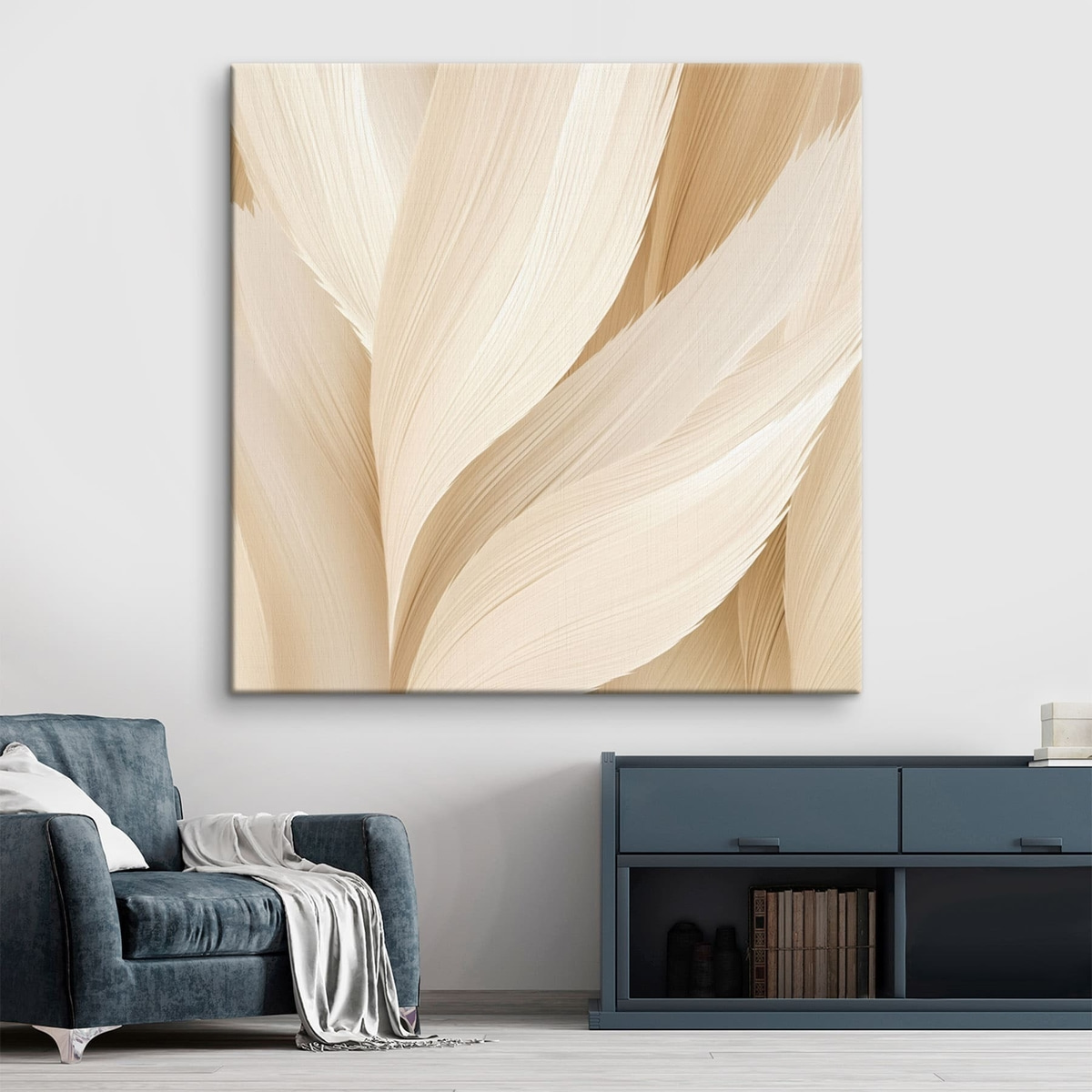 Formas plumosas em bege — interior 2
