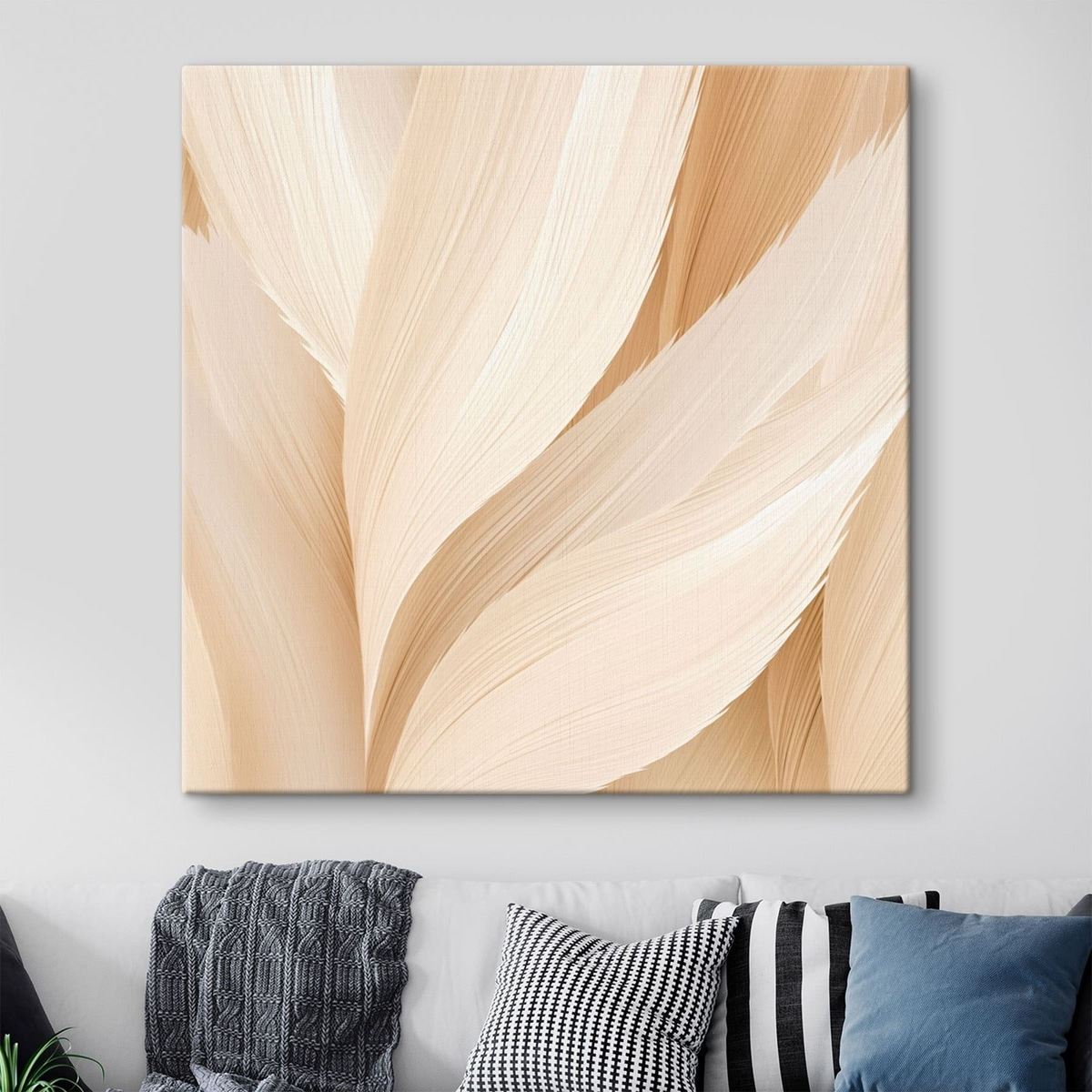 Formas plumosas em bege — interior 3