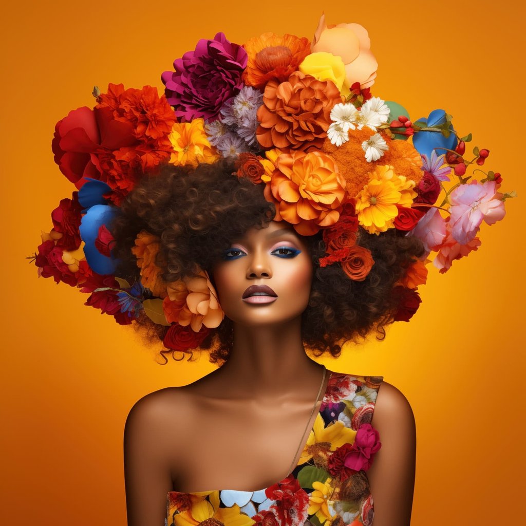 Mulher sobre fundo laranja — design completo
