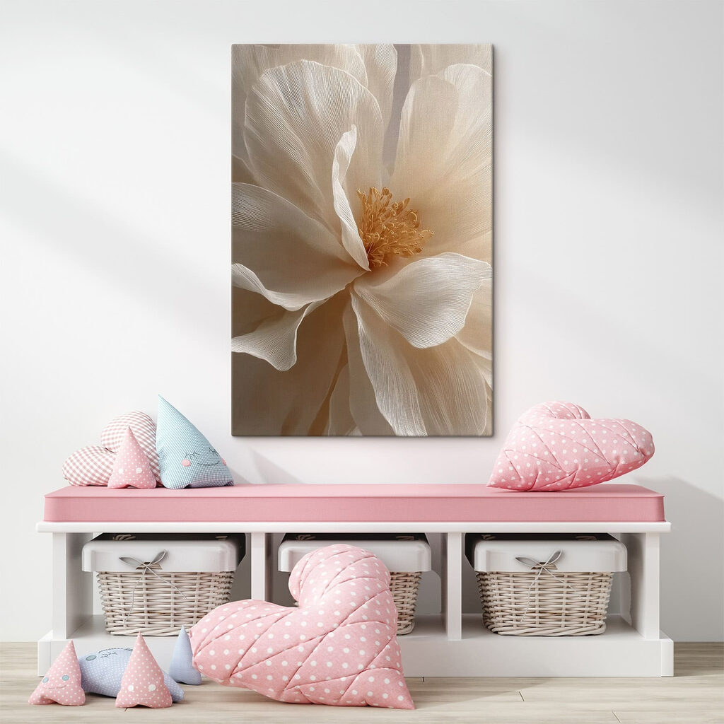 Flor branca com nervuras — interior 1