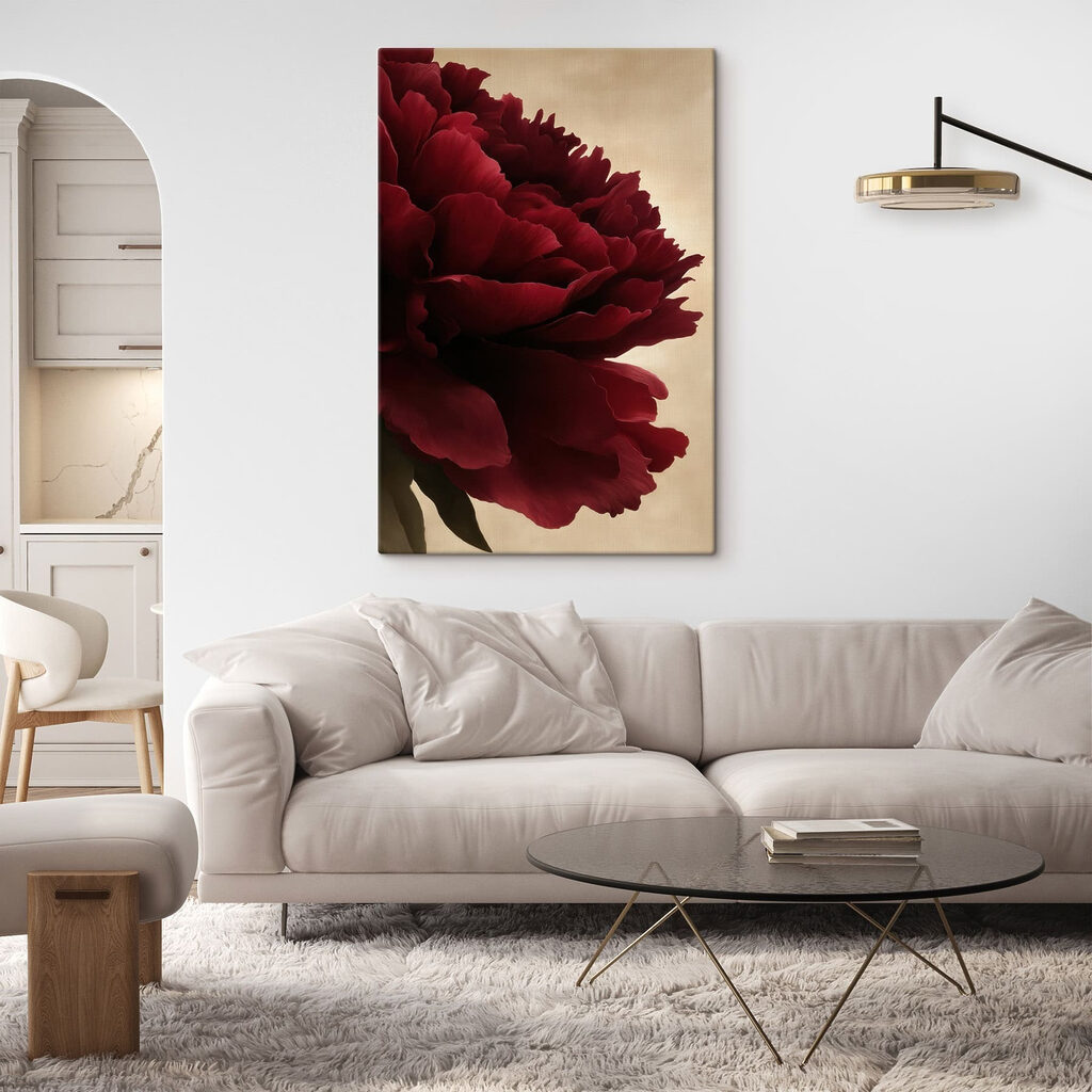 Peónia vermelha sobre creme — interior 1