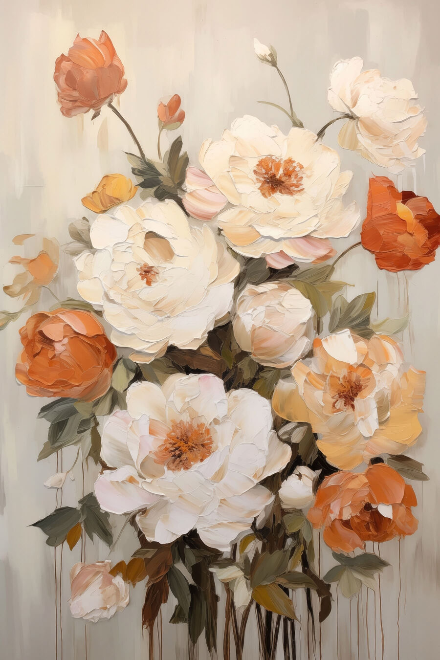 Flores laranja sobre creme — design completo