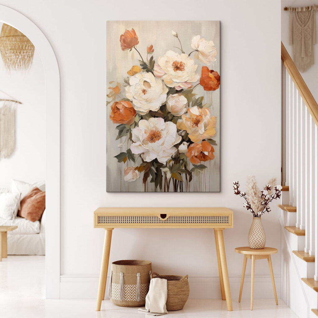 Flores laranja sobre creme — interior 2