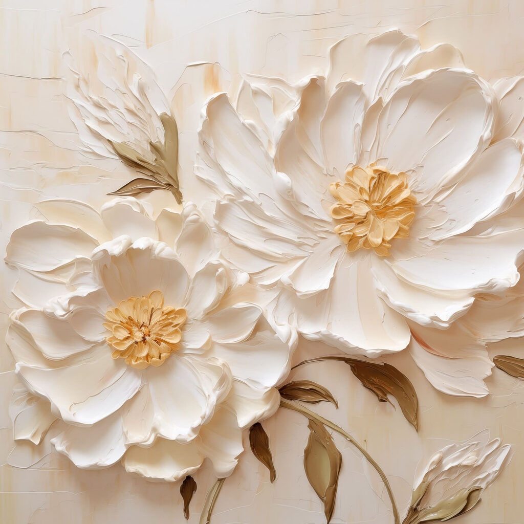 Duas flores em dourado — design completo