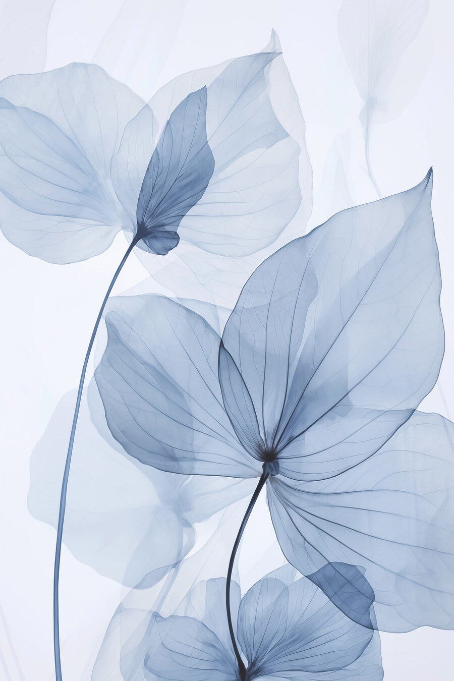 Folhas azuis com nervuras — design completo