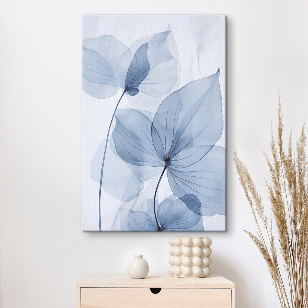 Folhas azuis com nervuras — interior 2