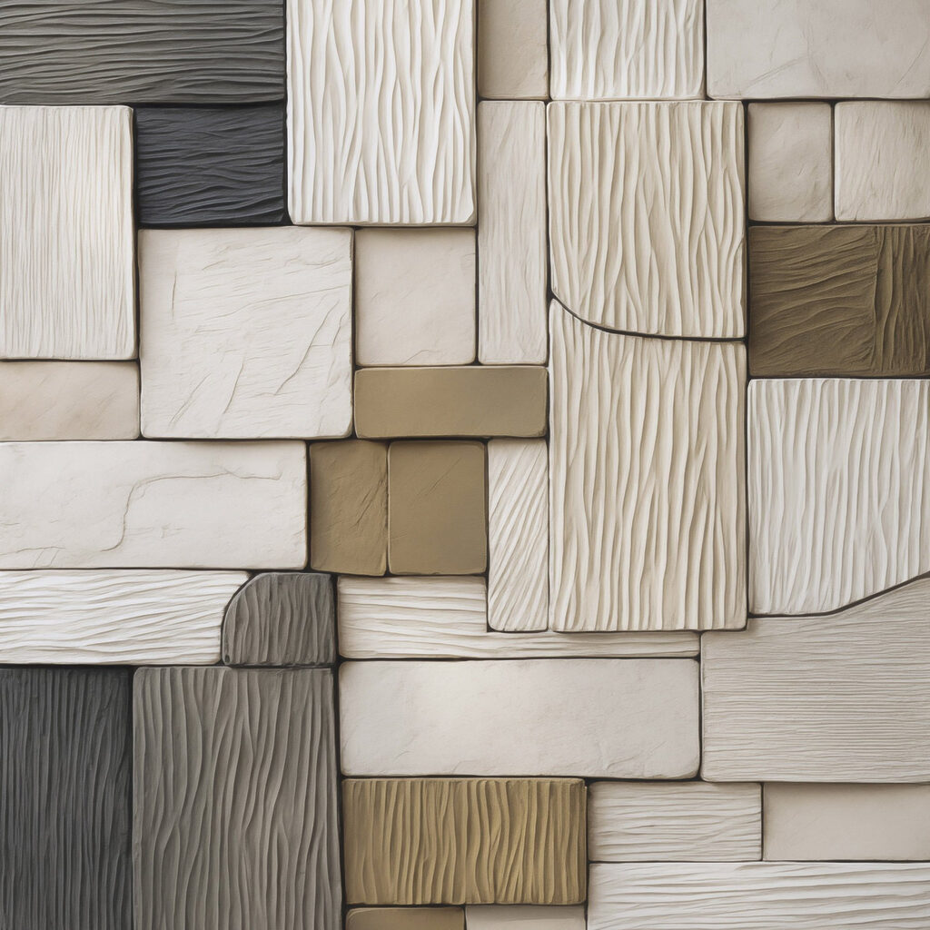 Blocos quadrados com estrias — design completo