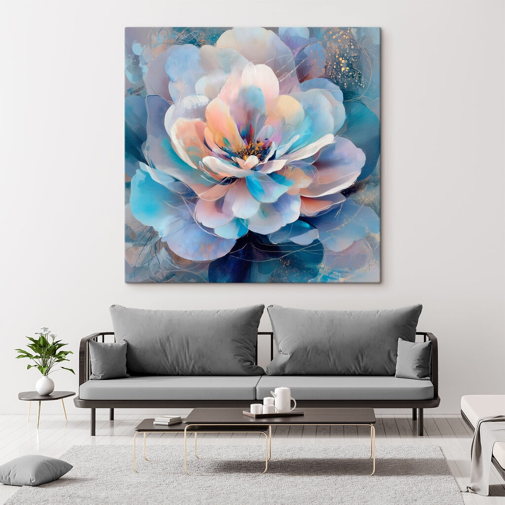 Flor pastel em azul — interior 2