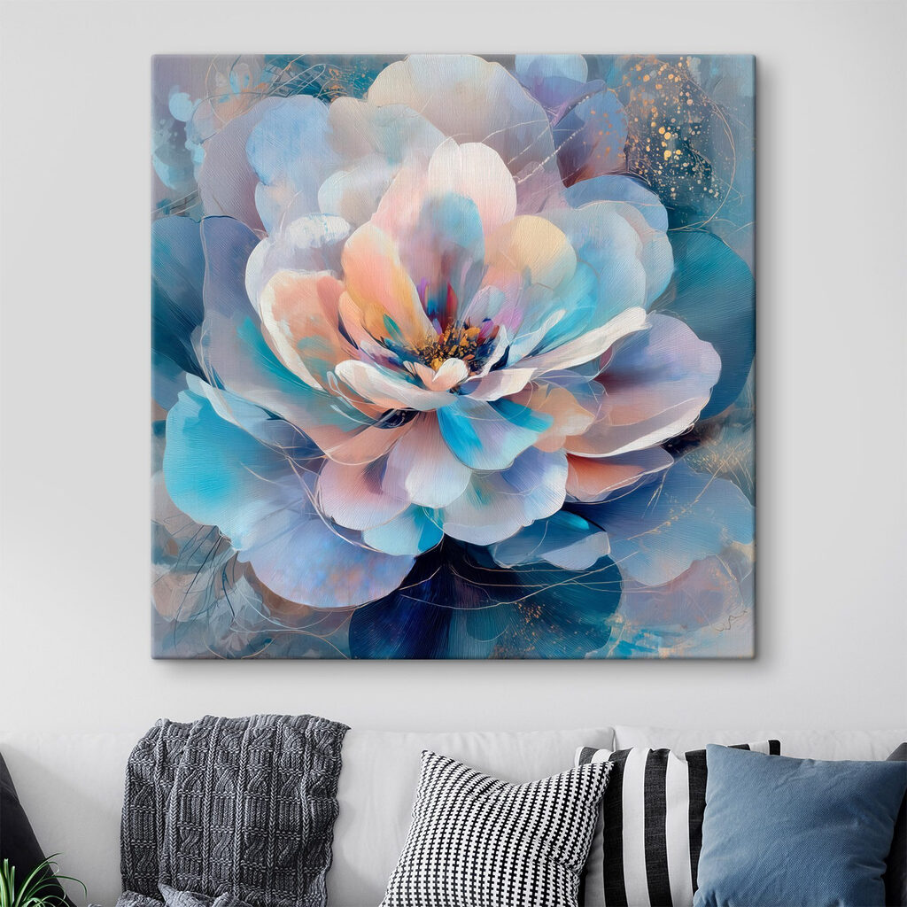 Flor pastel em azul — interior 3
