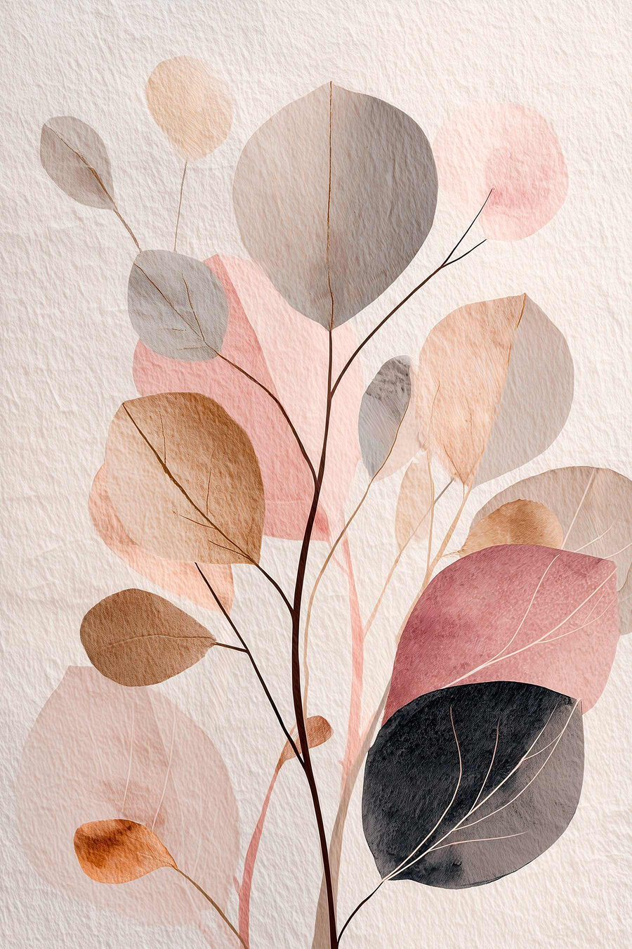 Folhas redondas em pastel — design completo