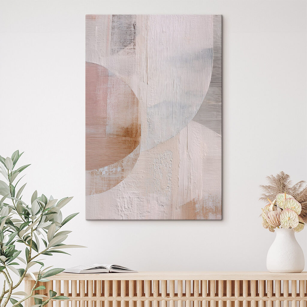 Círculos pastel em camadas — interior 1