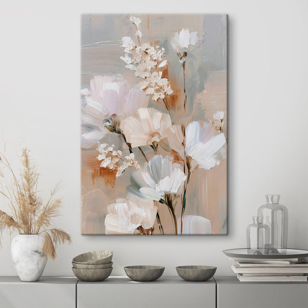 Flores pastel em hastes — interior 1