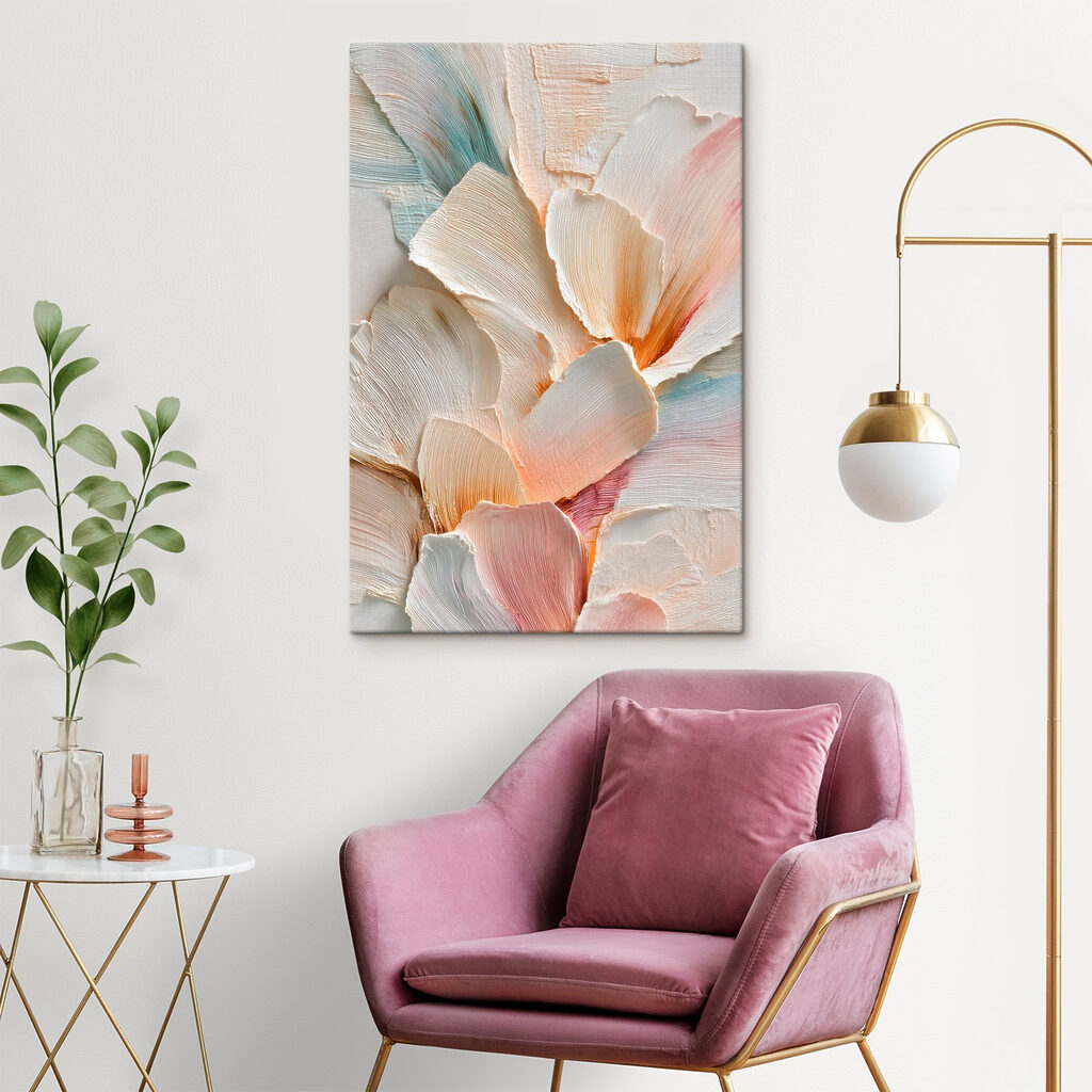 Pétalas creme em pastel — interior 2