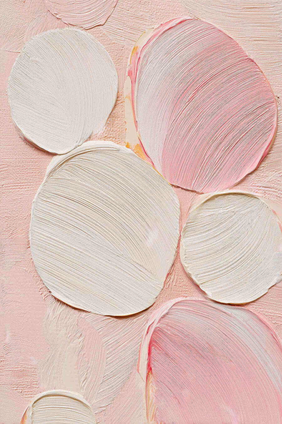 Ovais brancos sobre rosa — design completo