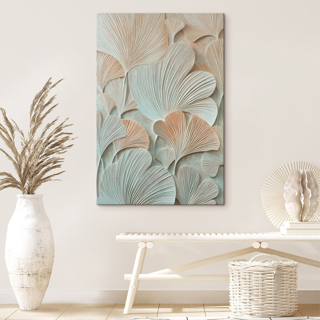 Folhas em leque azul-claro — interior 2