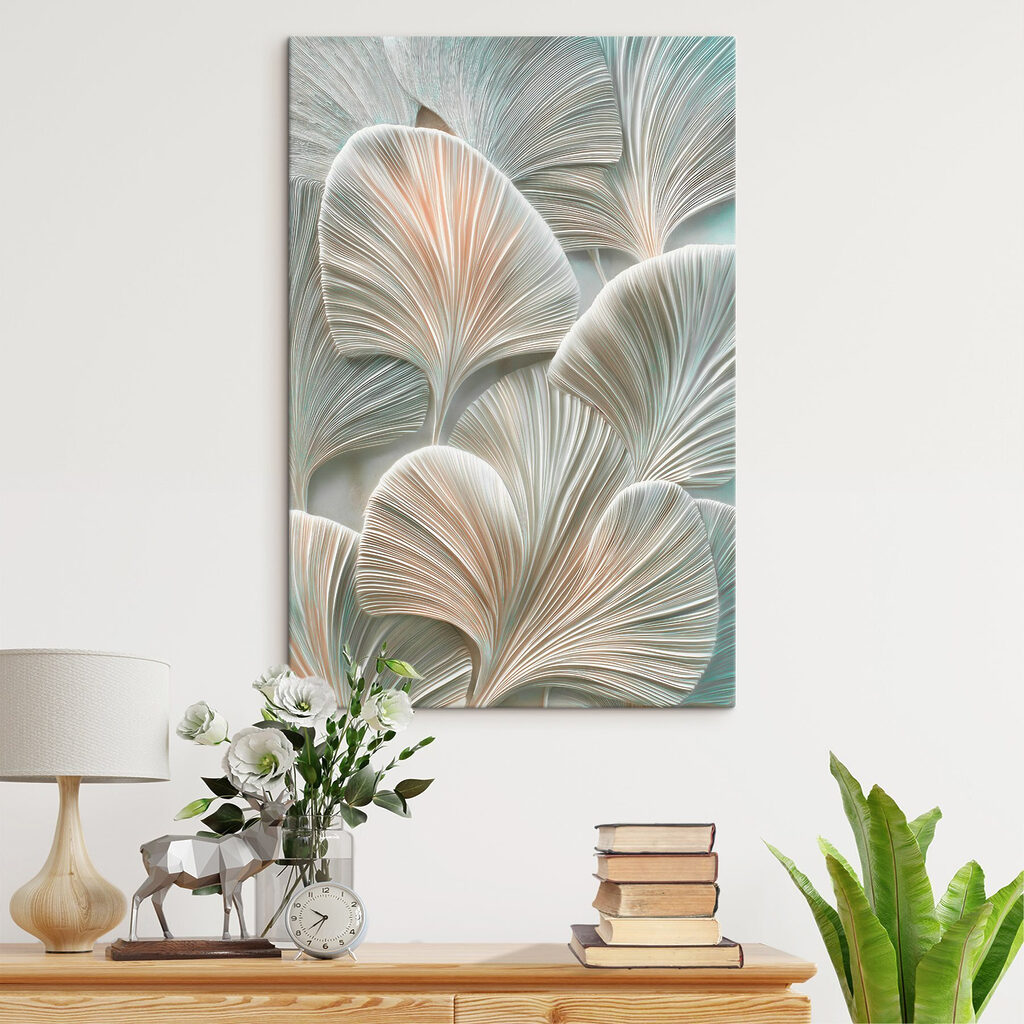 Leques grandes em verde — interior 1