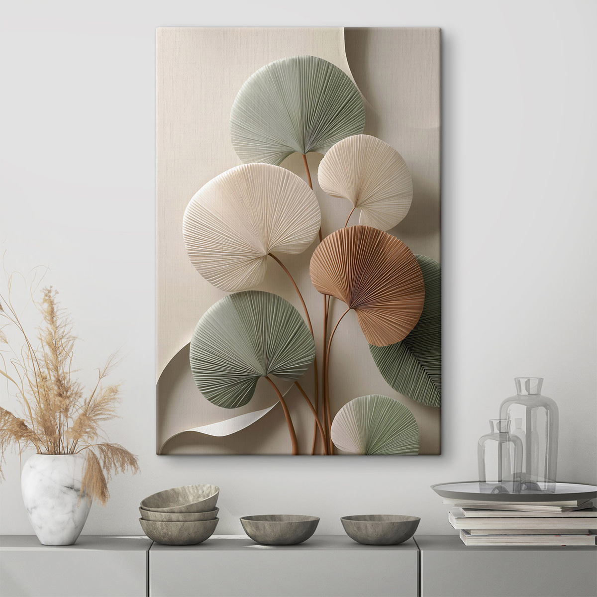 Folhas redondas em verde-salva — interior 3