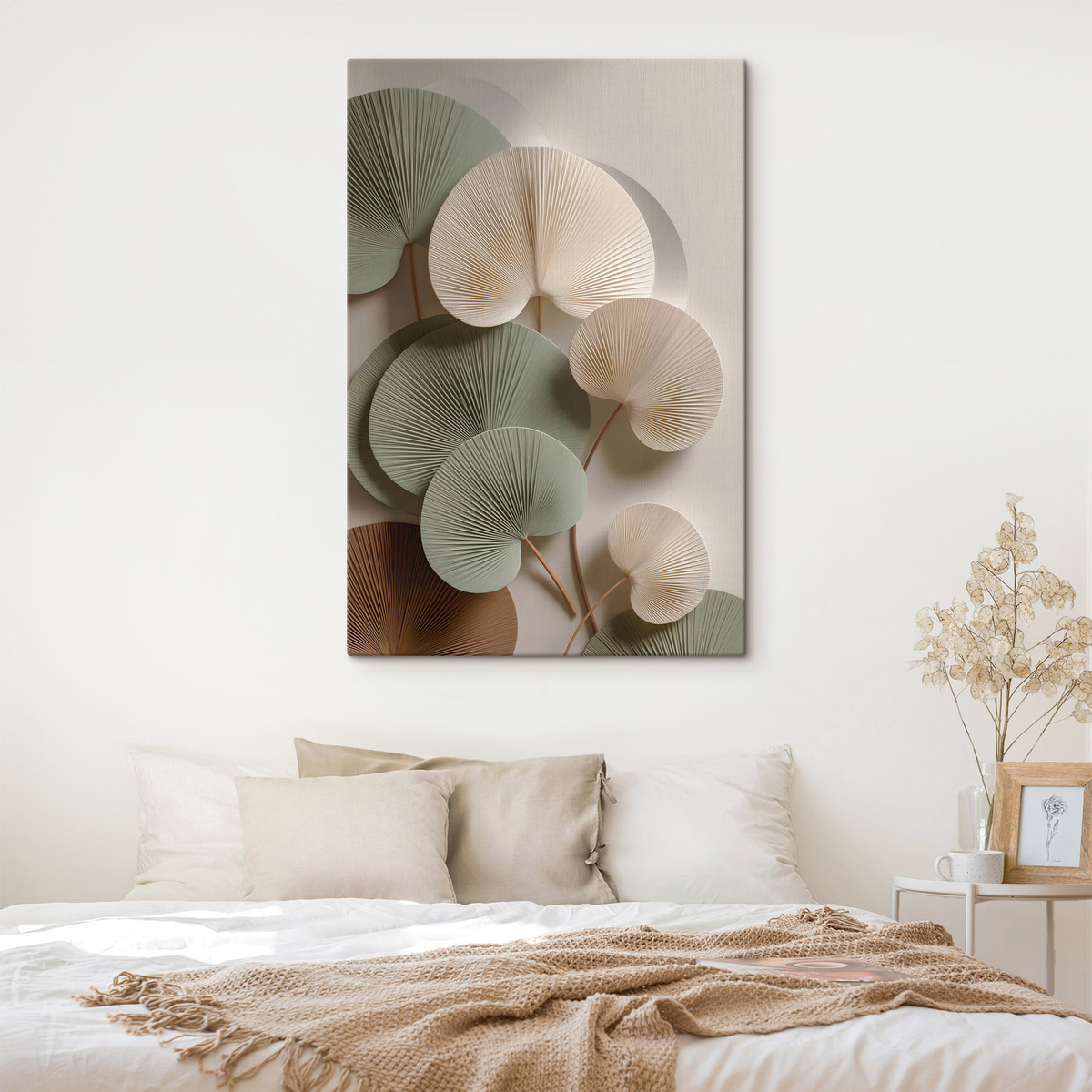 Leques de folhas creme — interior 2