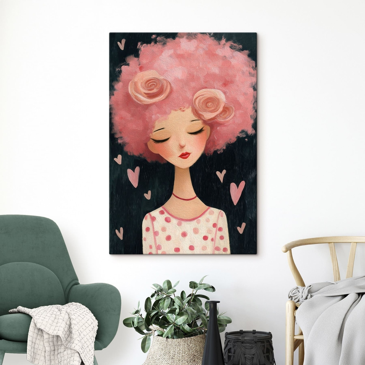 Menina de cabelo rosa — interior 2