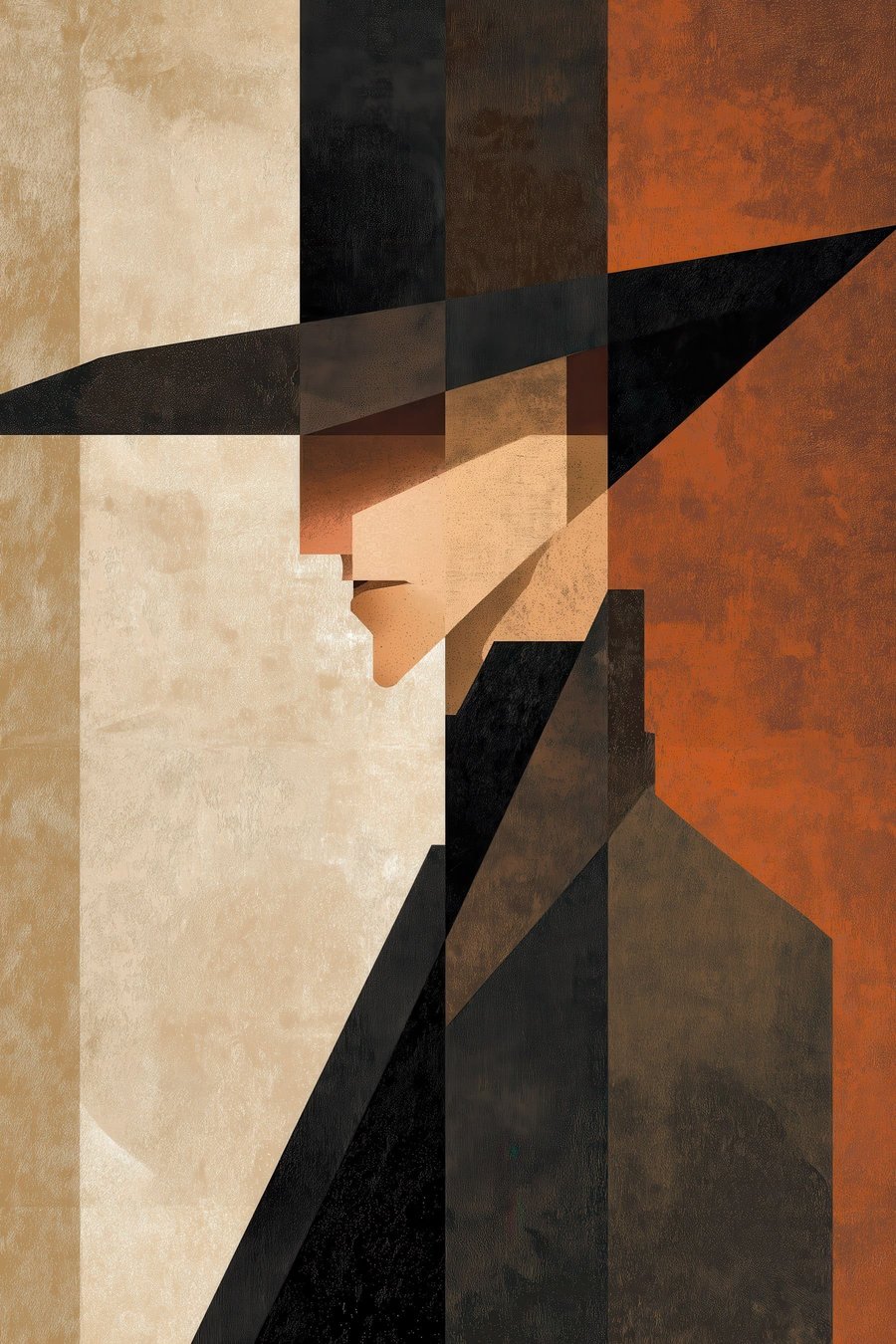Retrato geométrico abstrato — design completo