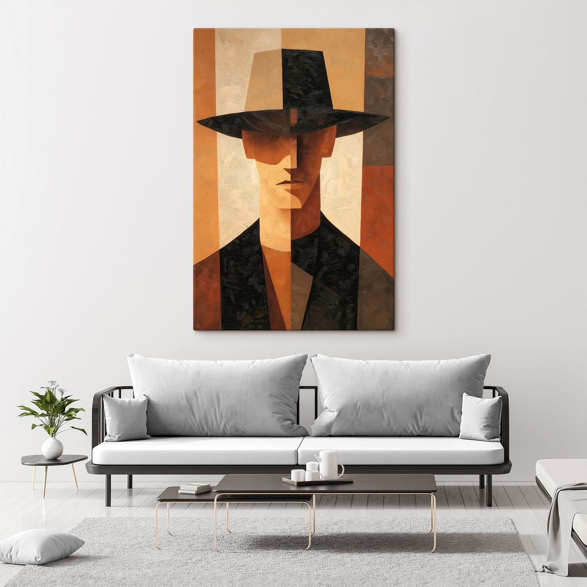 Retrato geométrico abstrato — interior 1