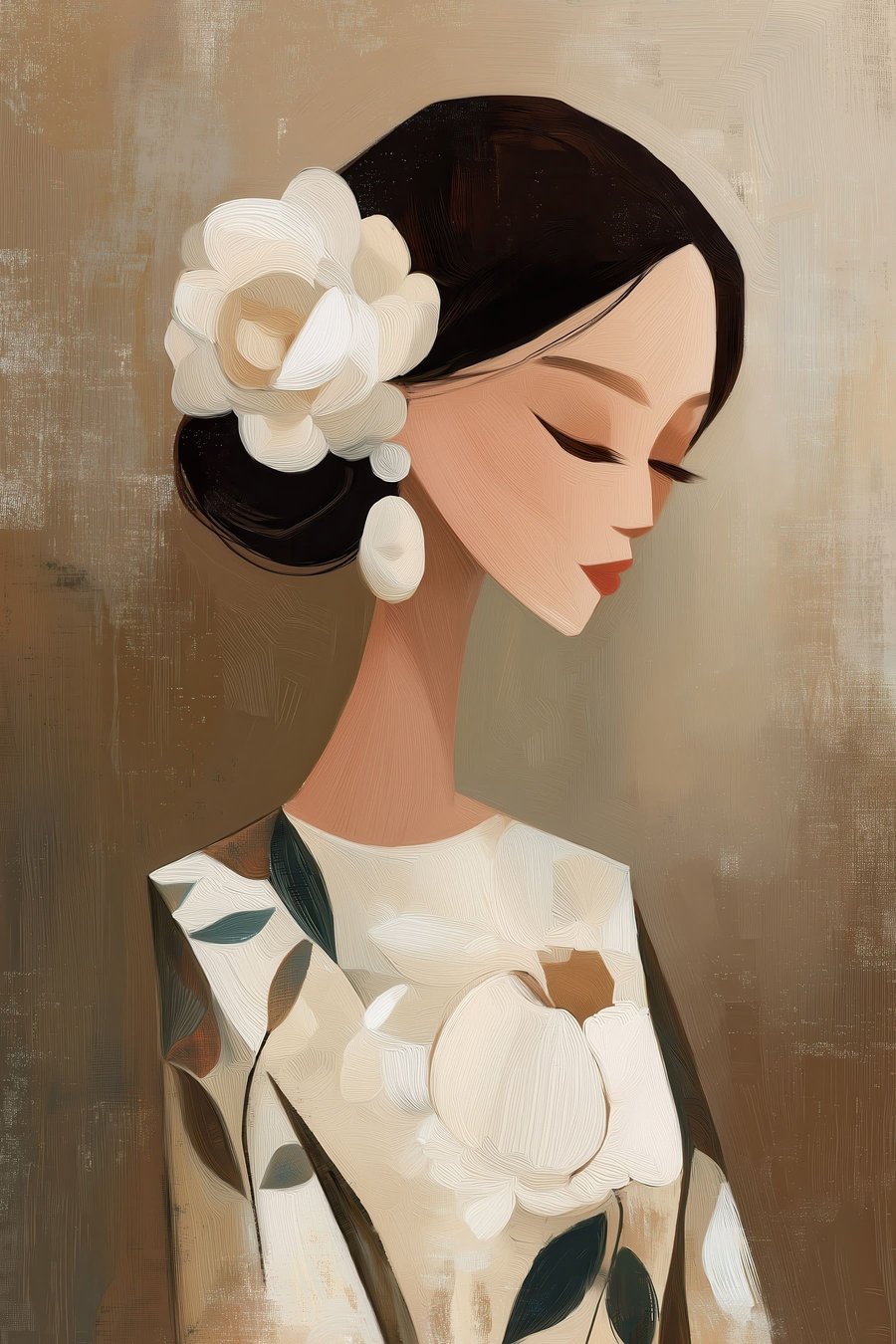 Menina com flores — design completo