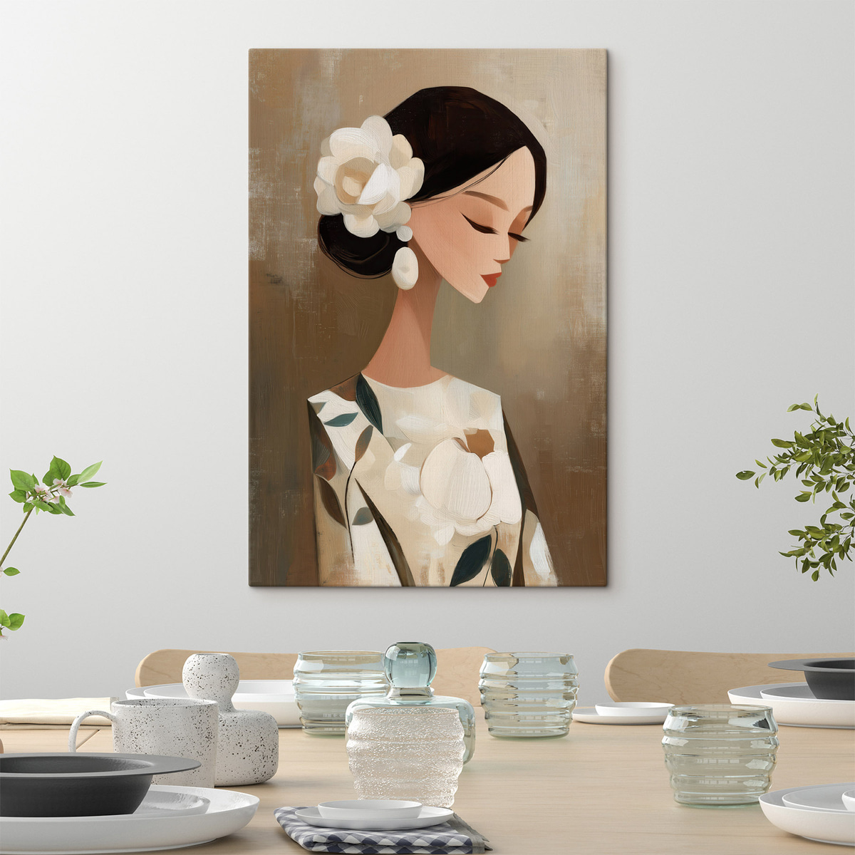 Menina com flores — interior 2