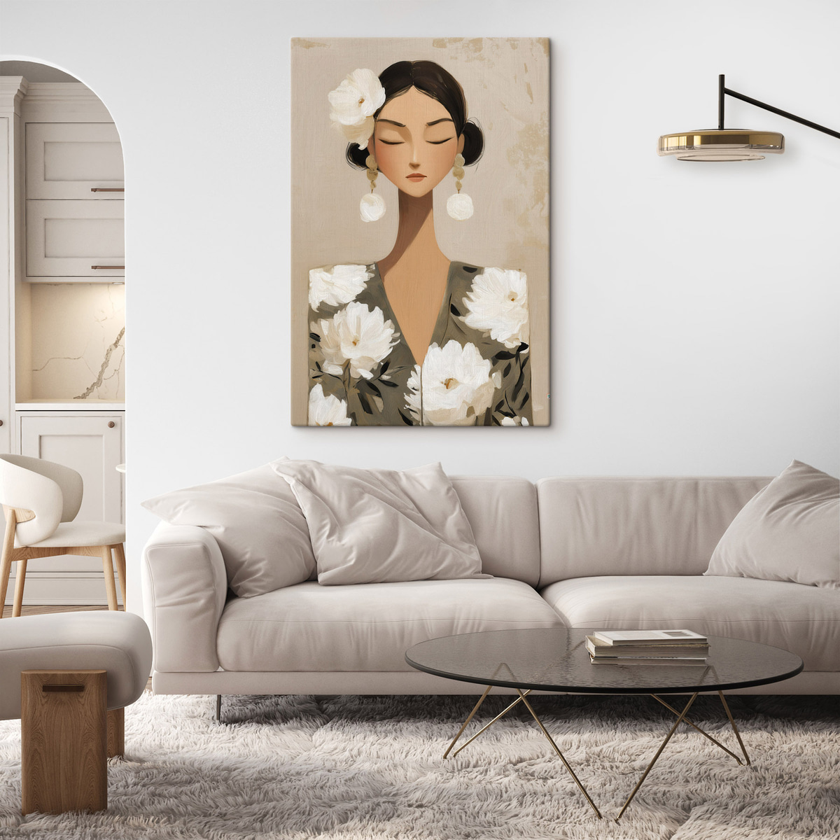 Menina com flores — interior 2