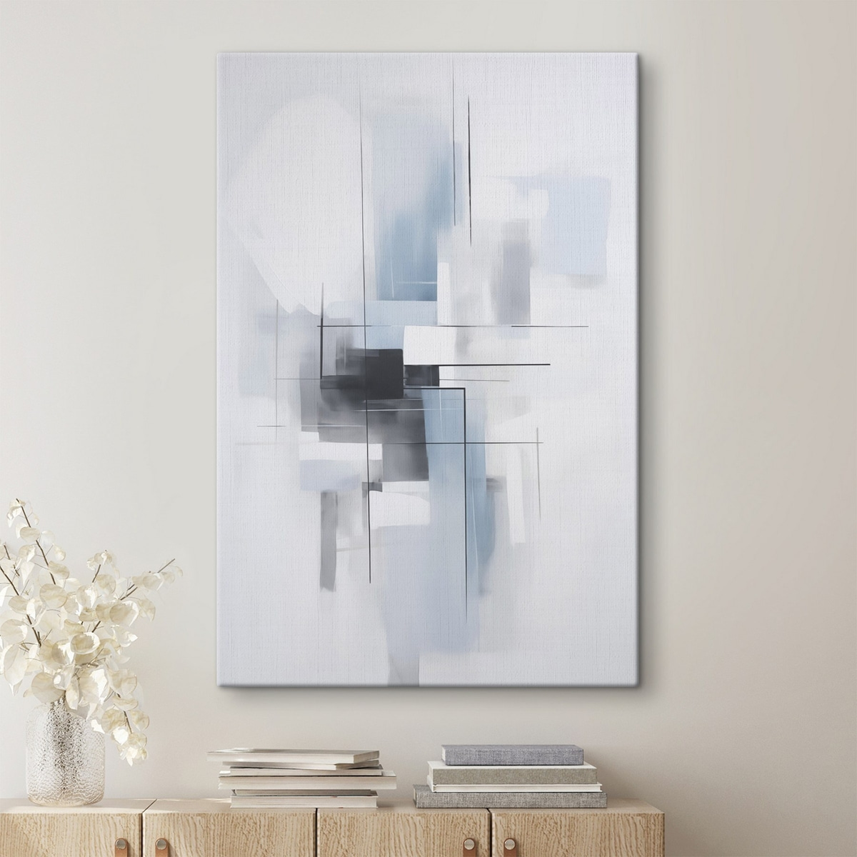 Pintura abstrata num interior