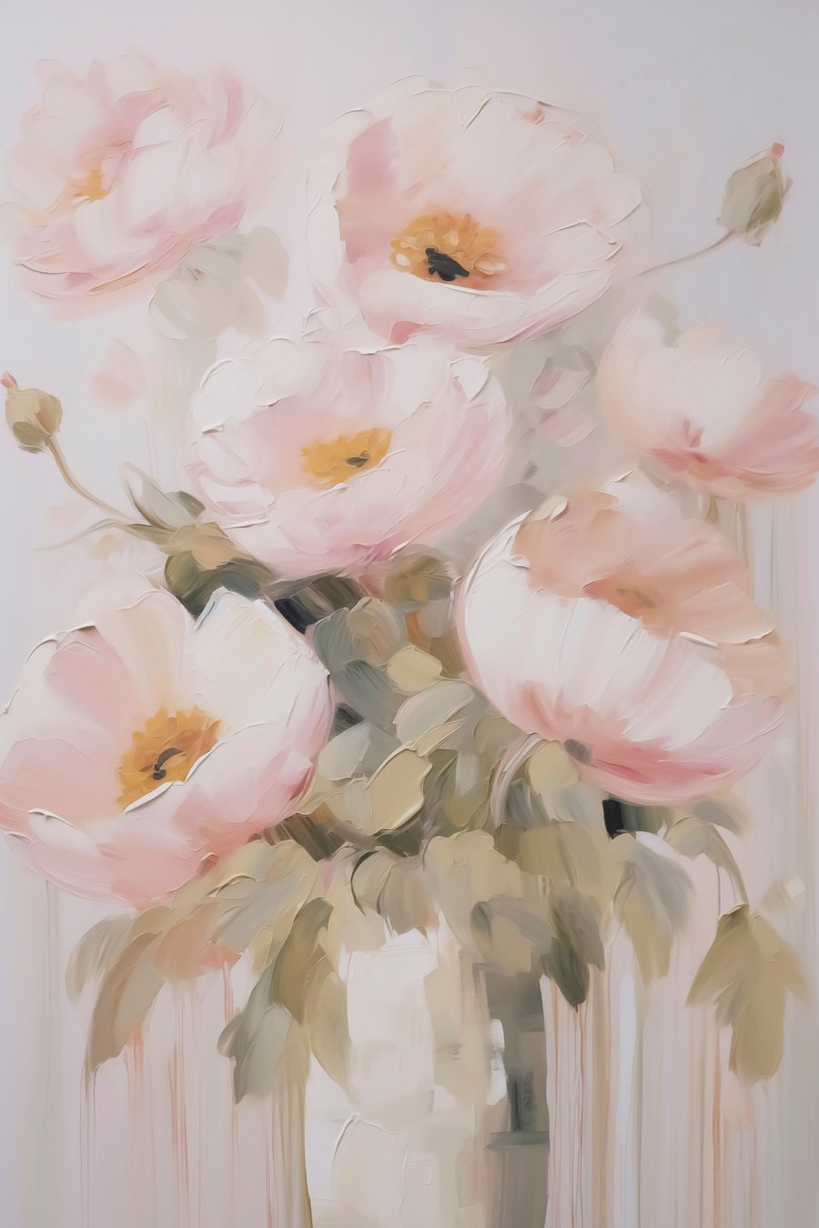 Flores abstratas num vaso — design completo