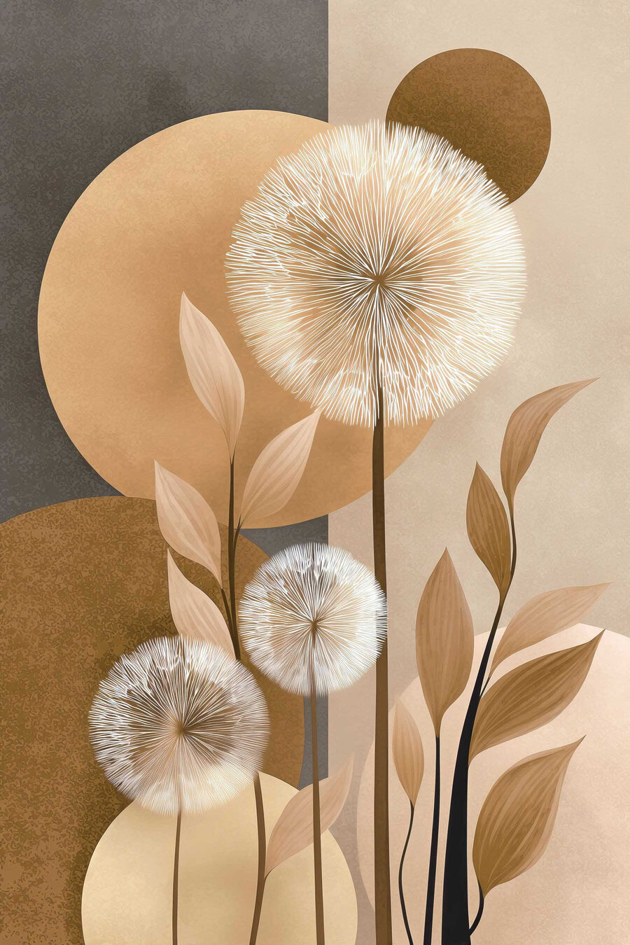 Flores fofas e círculos — design completo
