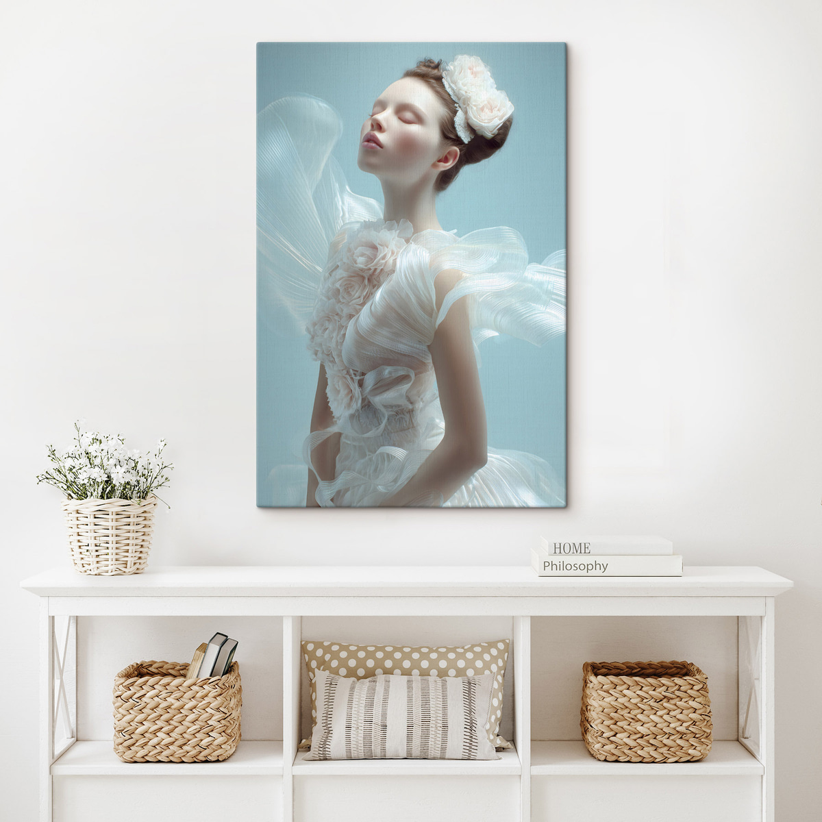 Menina de vestido branco — interior 2