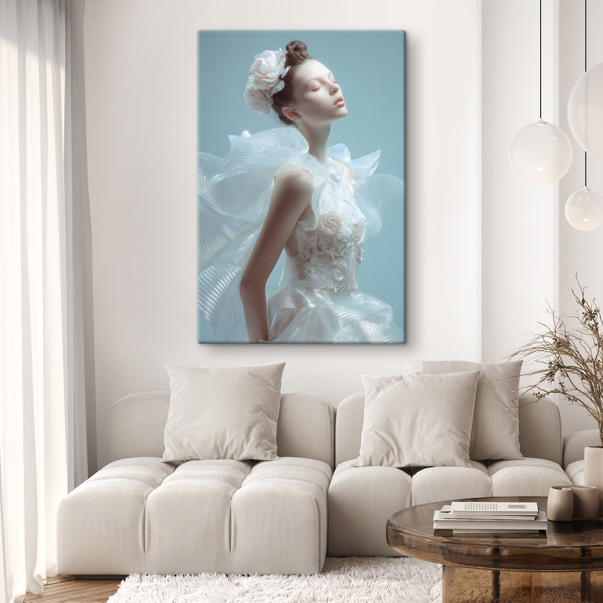 Menina de vestido branco — interior 2
