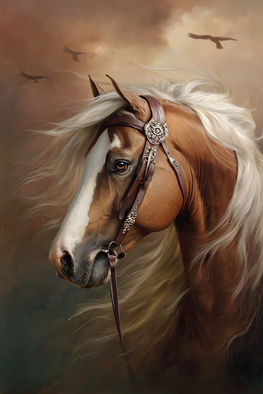 Retrato de cavalo vermelho — design completo