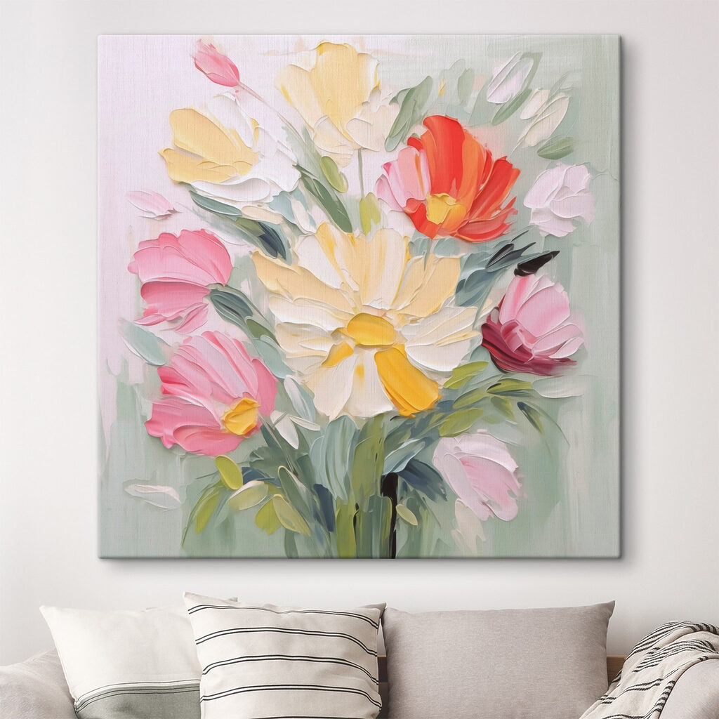 Flores cor-de-rosa com amarelo — interior 1