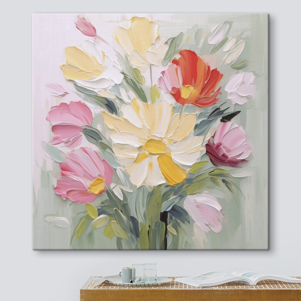 Flores cor-de-rosa com amarelo — interior 2