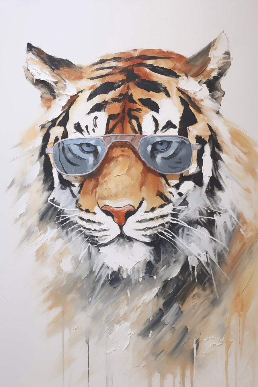 Tigre com óculos escuros — design completo