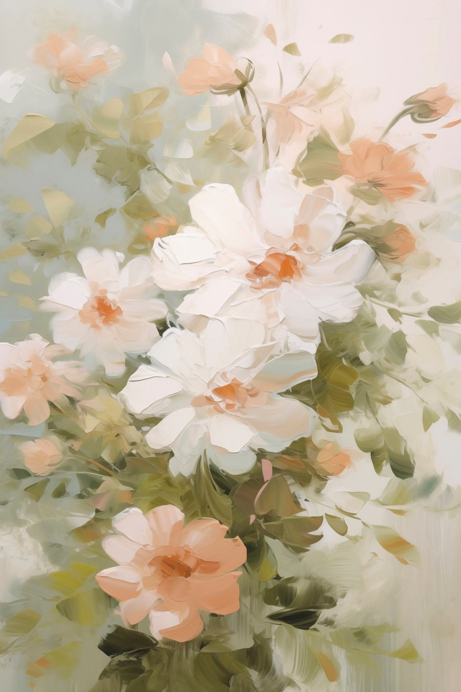 Flores em pintura suave — design completo
