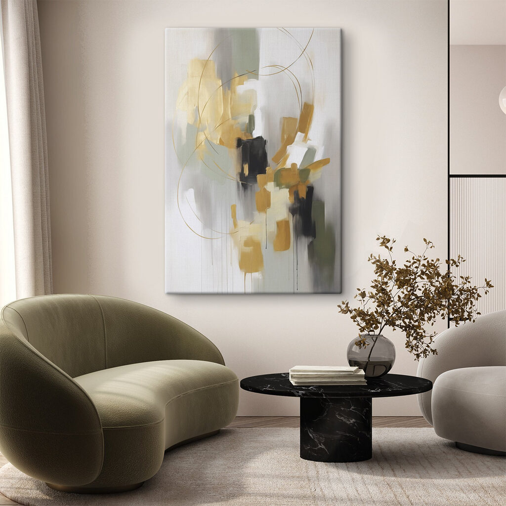 Blocos dourados com círculos — interior 1
