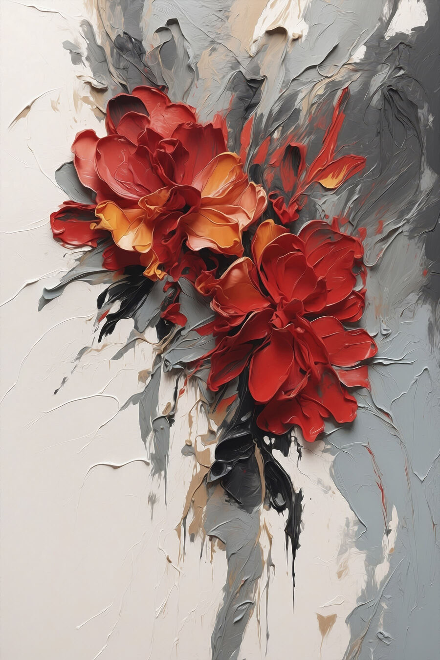 Flores entre fissuras cinzentas — design completo
