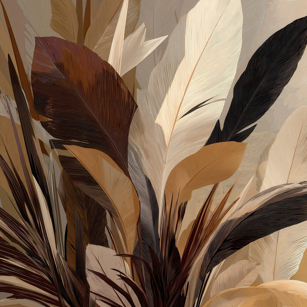 Folhas grandes em sombra — design completo
