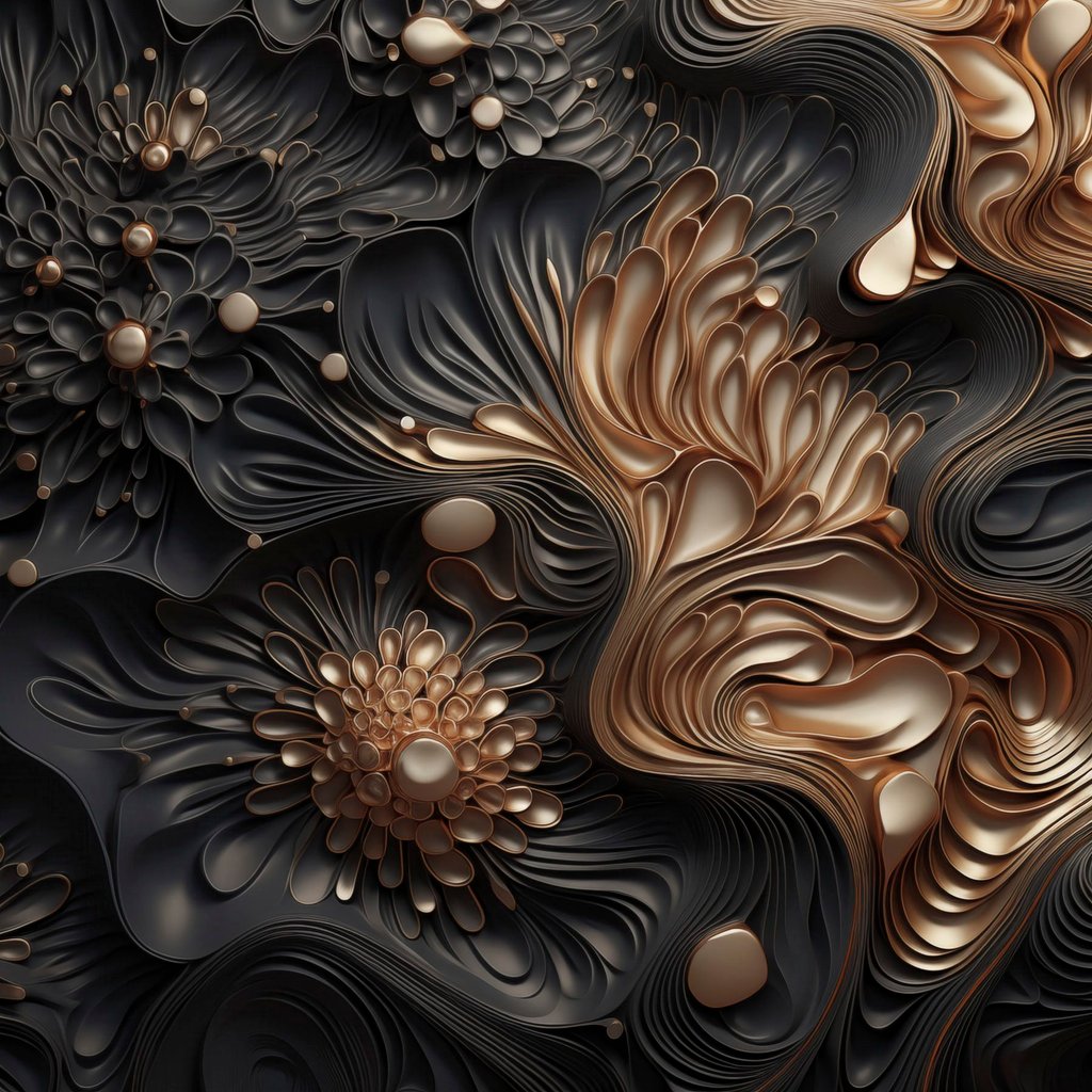 Formas fluidas escuras — design completo