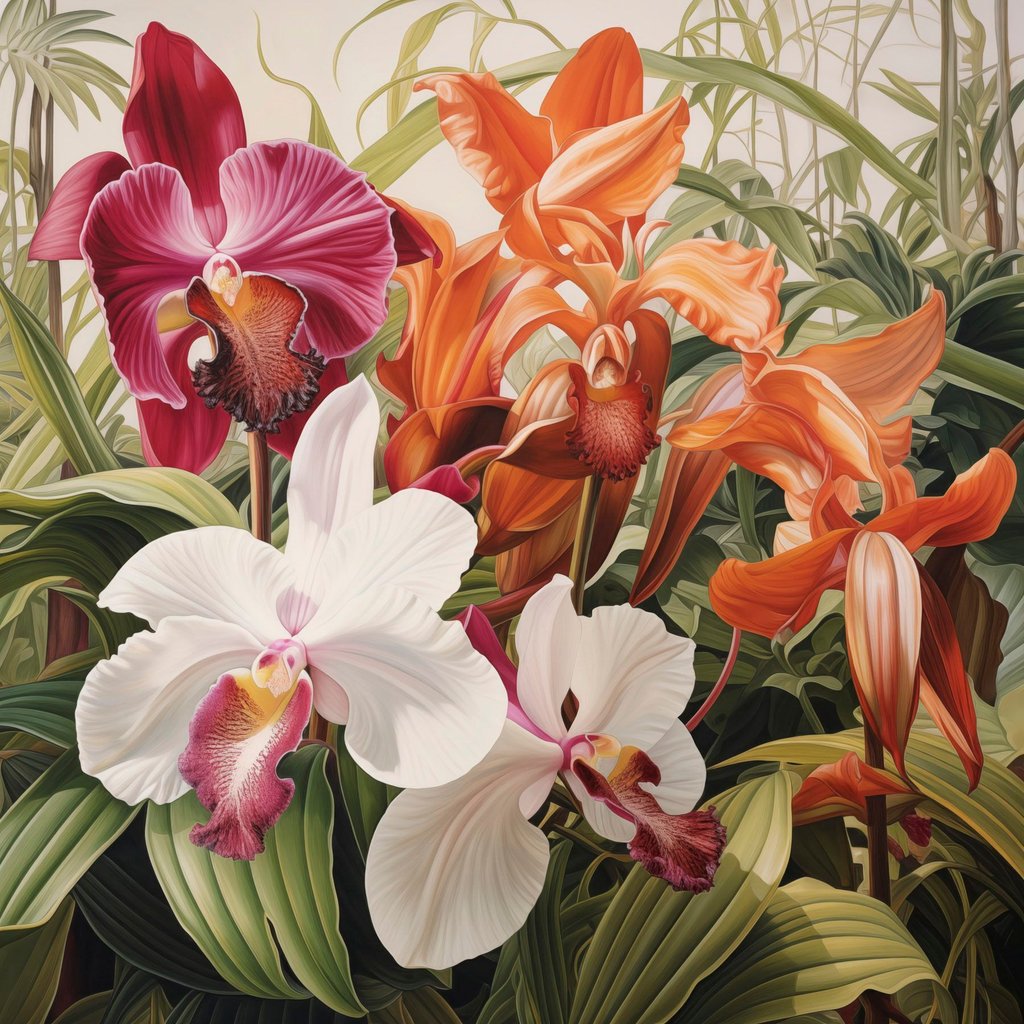 Ramo tropical com folhagem — design completo