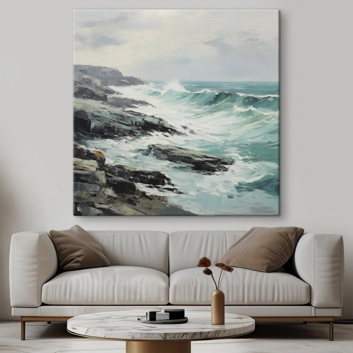 Costa rochosa com ondas — interior 2